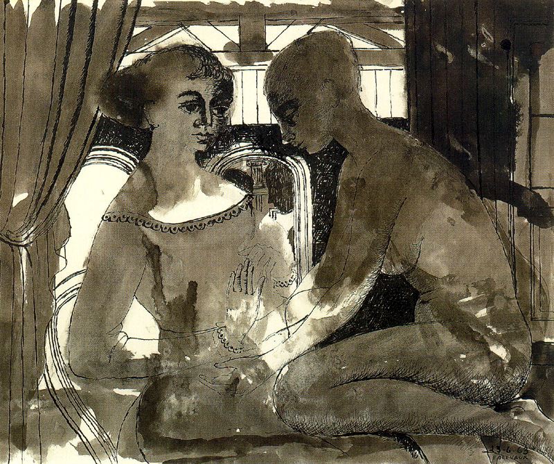 Intimacy by Paul Delvaux, 1963